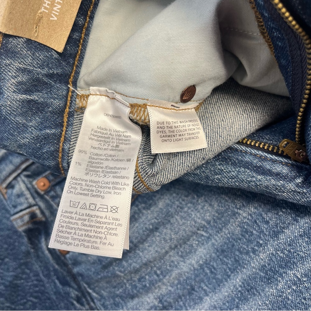 Madewell 26 2 NWT Straight Leg Jeans Pants Cotton The Perfect Vintage Jean HR - Picture 7 of 9